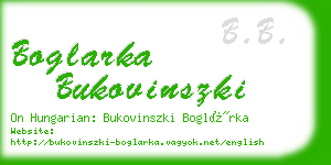 boglarka bukovinszki business card